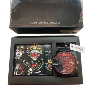 Ed Hardy Watch and BI-Fold Wallet Set